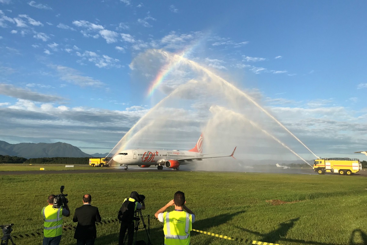 water salute Floripa Airport